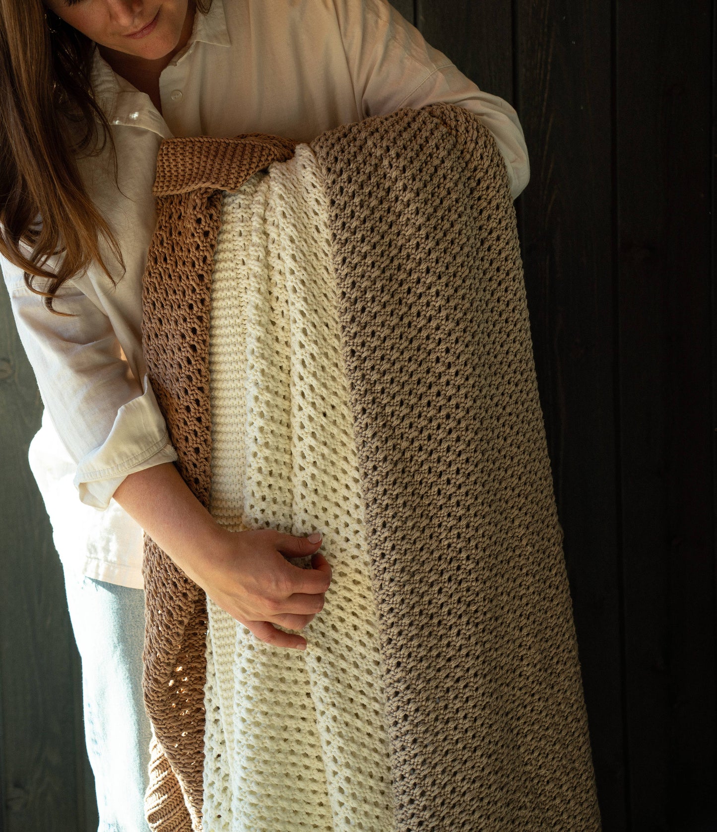 Chunky Knit Throw, Olive