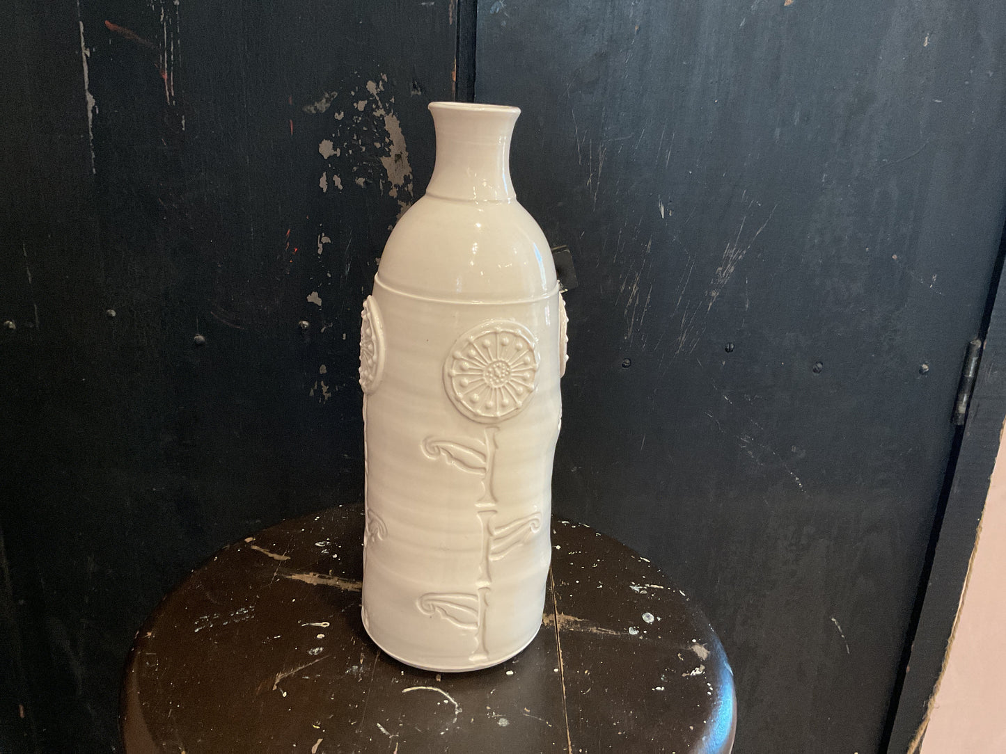 Dandelion Bottle Vase - White