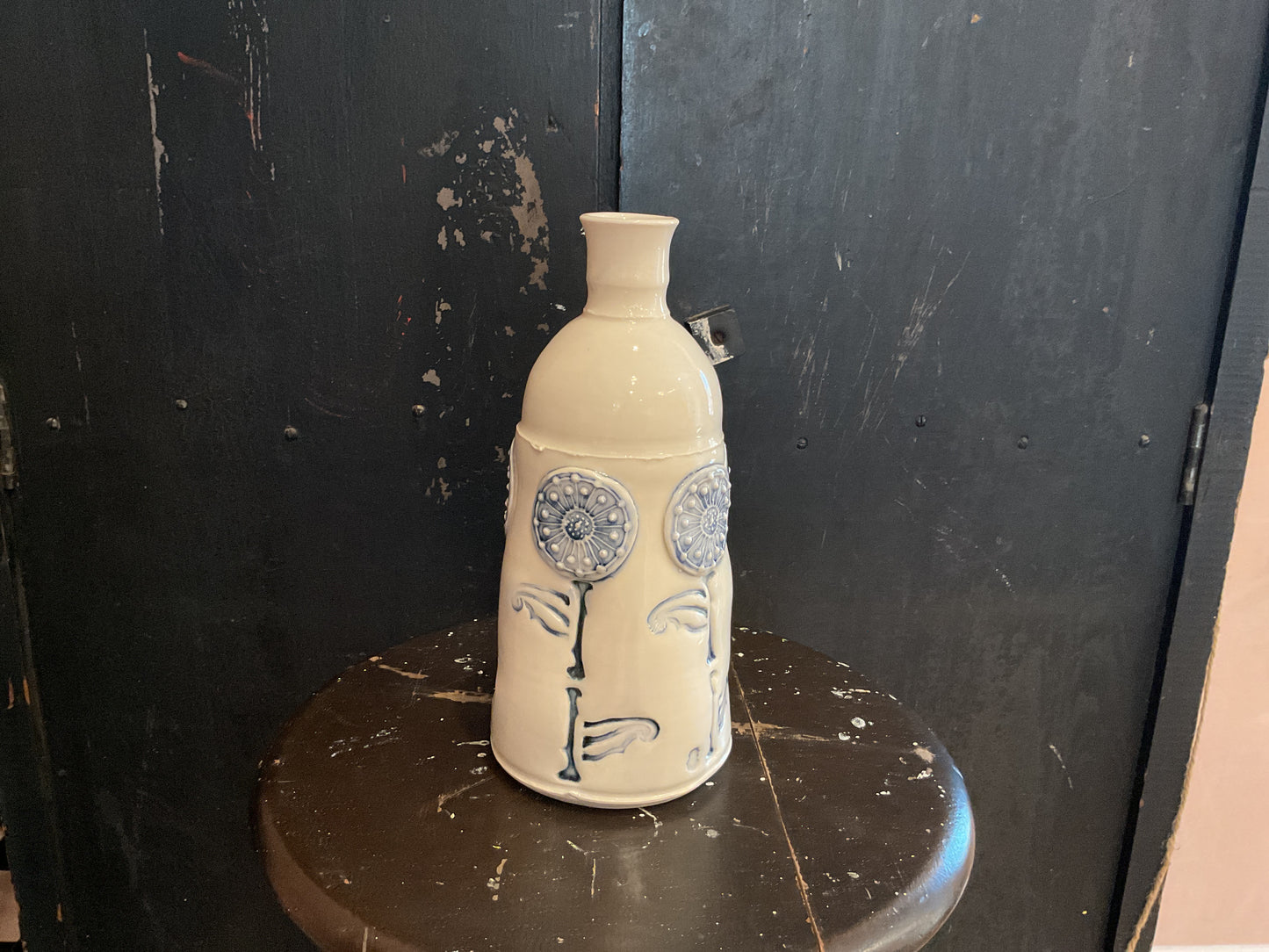 Dandelion Bottle Vase - Blue