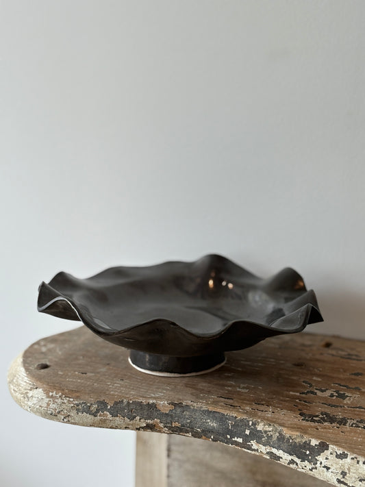 One Of A Kind Ruffle Pedestal Bowl