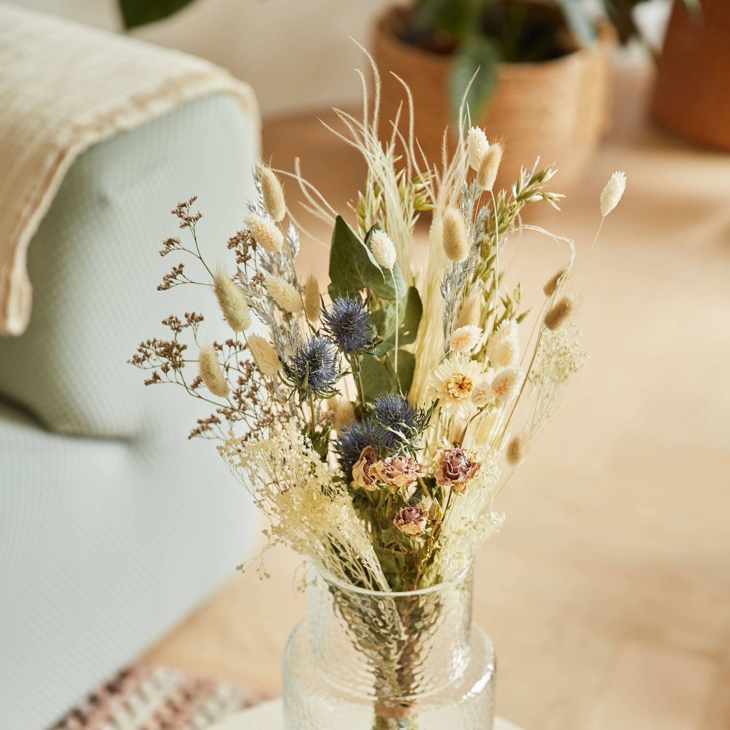 Dried Flowers - Christmas Field Bouquet Frosted White
