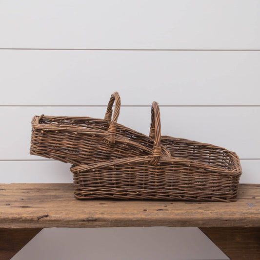 Rectangular Wicker Baskets with Handles (Set Of 02)