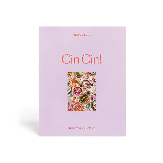 Cin Cin 1000-piece puzzle box with colorful still-life artwork, from Piecework Puzzles.