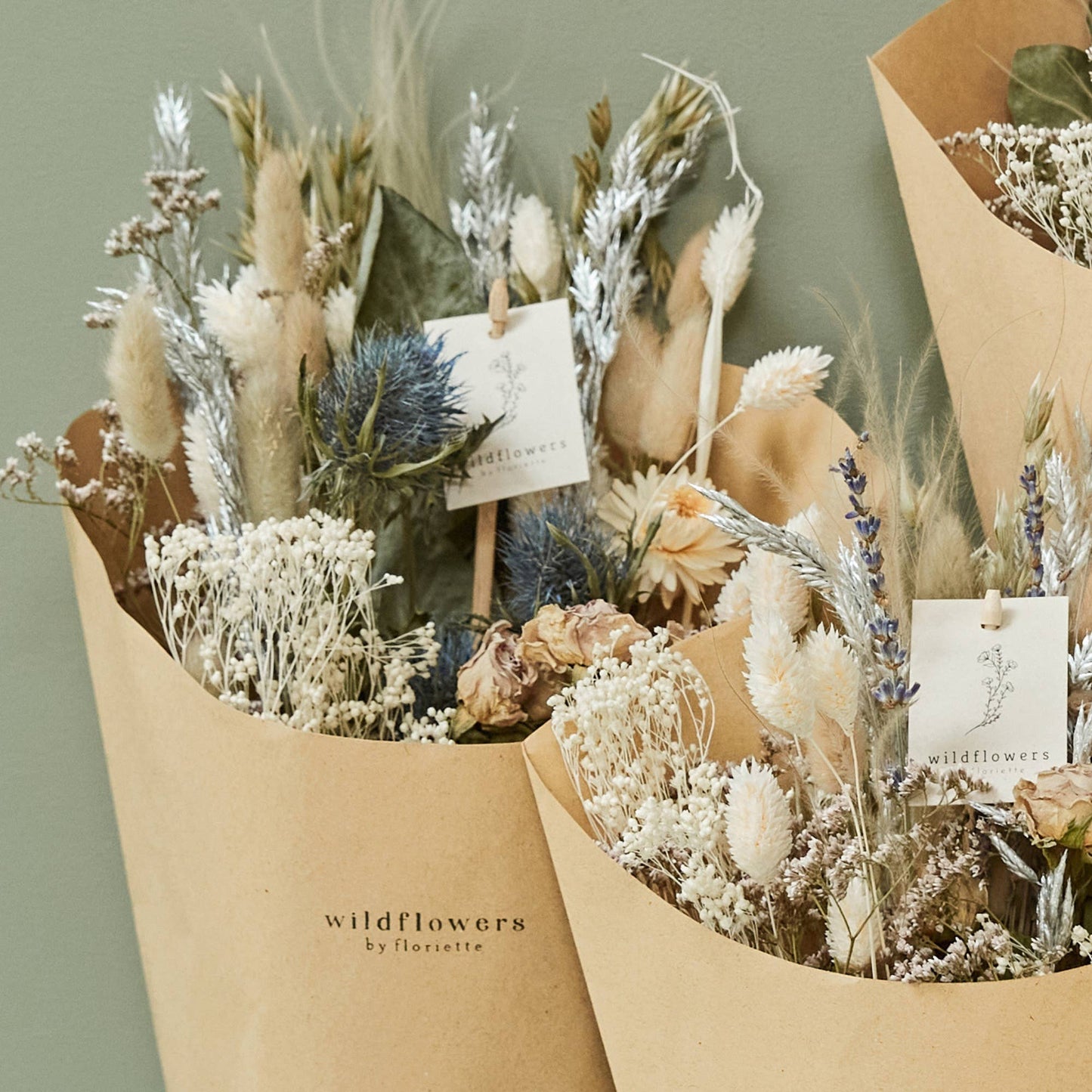 Dried Flowers - Christmas Field Bouquet Frosted White