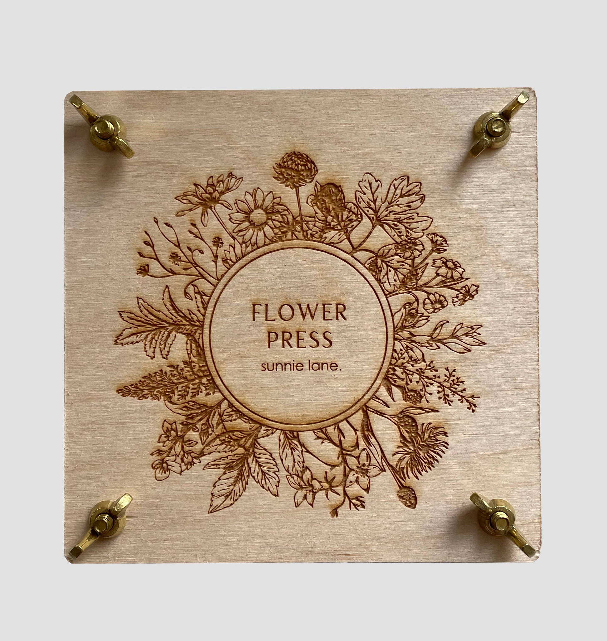 Natural wood flower press kit for pressing flowers at home