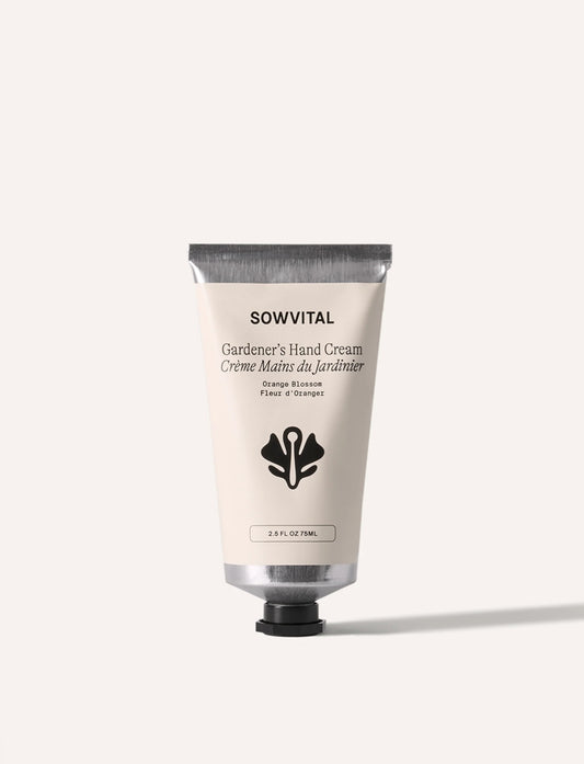 Sowvital hand cream tube for gardeners on a white background