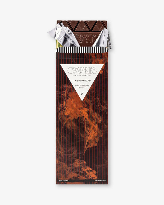 Premium Compartes Nightcap Whisky Dark Chocolate Bar with copper packaging